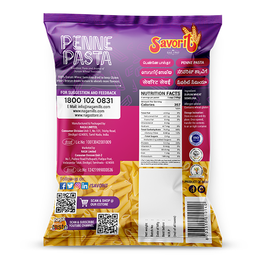 Savorit Durum Wheat Pasta 500g (Penne)